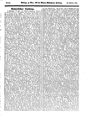 Neue Münchener Zeitung (Süddeutsche Presse) Montag 24. Februar 1851