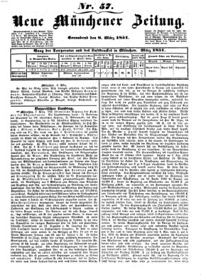 Neue Münchener Zeitung (Süddeutsche Presse) Samstag 8. März 1851