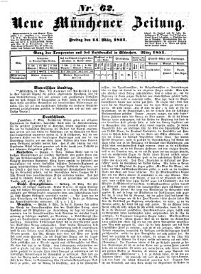 Neue Münchener Zeitung (Süddeutsche Presse) Freitag 14. März 1851