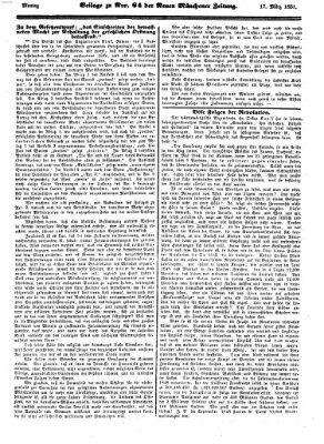 Neue Münchener Zeitung (Süddeutsche Presse) Montag 17. März 1851