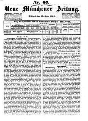 Neue Münchener Zeitung (Süddeutsche Presse) Mittwoch 19. März 1851