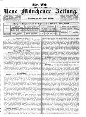 Neue Münchener Zeitung (Süddeutsche Presse) Sonntag 23. März 1851