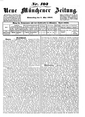 Neue Münchener Zeitung (Süddeutsche Presse) Donnerstag 1. Mai 1851