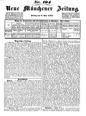 Neue Münchener Zeitung (Süddeutsche Presse) Freitag 2. Mai 1851