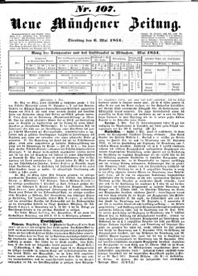 Neue Münchener Zeitung (Süddeutsche Presse) Dienstag 6. Mai 1851