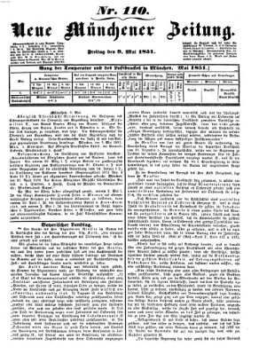 Neue Münchener Zeitung (Süddeutsche Presse) Freitag 9. Mai 1851