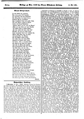 Neue Münchener Zeitung (Süddeutsche Presse) Montag 12. Mai 1851