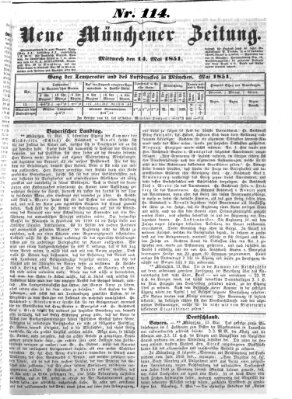 Neue Münchener Zeitung (Süddeutsche Presse) Mittwoch 14. Mai 1851