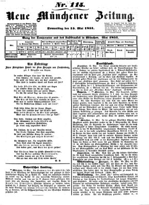 Neue Münchener Zeitung (Süddeutsche Presse) Donnerstag 15. Mai 1851