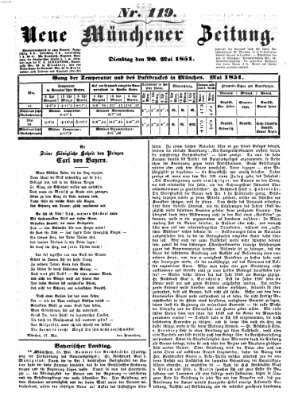 Neue Münchener Zeitung (Süddeutsche Presse) Dienstag 20. Mai 1851