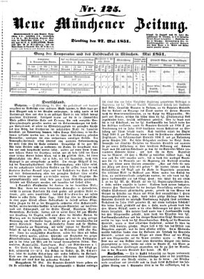 Neue Münchener Zeitung (Süddeutsche Presse) Dienstag 27. Mai 1851