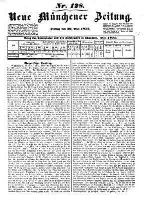 Neue Münchener Zeitung (Süddeutsche Presse) Freitag 30. Mai 1851