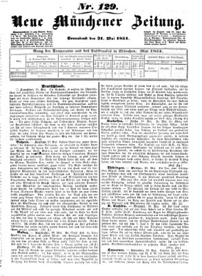 Neue Münchener Zeitung (Süddeutsche Presse) Samstag 31. Mai 1851