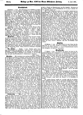 Neue Münchener Zeitung (Süddeutsche Presse) Montag 9. Juni 1851