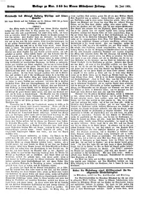 Neue Münchener Zeitung (Süddeutsche Presse) Freitag 20. Juni 1851