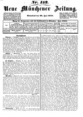 Neue Münchener Zeitung (Süddeutsche Presse) Samstag 28. Juni 1851