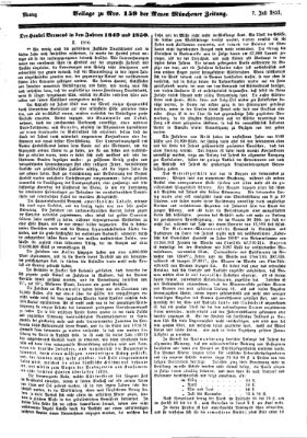 Neue Münchener Zeitung (Süddeutsche Presse) Montag 7. Juli 1851