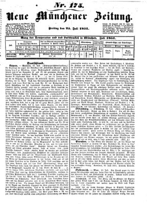 Neue Münchener Zeitung (Süddeutsche Presse) Freitag 25. Juli 1851