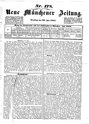 Neue Münchener Zeitung (Süddeutsche Presse) Dienstag 29. Juli 1851