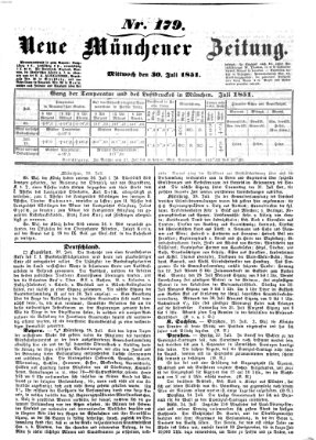 Neue Münchener Zeitung (Süddeutsche Presse) Mittwoch 30. Juli 1851