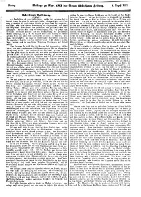 Neue Münchener Zeitung (Süddeutsche Presse) Montag 4. August 1851