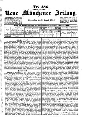 Neue Münchener Zeitung (Süddeutsche Presse) Donnerstag 7. August 1851