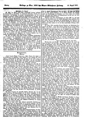 Neue Münchener Zeitung (Süddeutsche Presse) Montag 18. August 1851