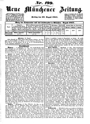 Neue Münchener Zeitung (Süddeutsche Presse) Freitag 22. August 1851