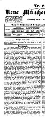 Neue Münchener Zeitung (Süddeutsche Presse) Mittwoch 17. September 1851