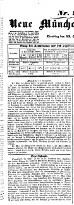 Neue Münchener Zeitung (Süddeutsche Presse) Dienstag 23. September 1851