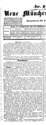 Neue Münchener Zeitung (Süddeutsche Presse) Samstag 27. September 1851