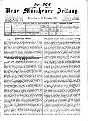 Neue Münchener Zeitung (Süddeutsche Presse) Donnerstag 6. November 1851