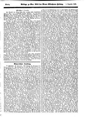 Neue Münchener Zeitung (Süddeutsche Presse) Montag 1. Dezember 1851