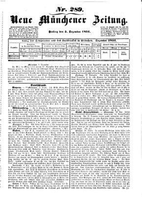 Neue Münchener Zeitung (Süddeutsche Presse) Freitag 5. Dezember 1851