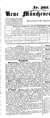 Neue Münchener Zeitung (Süddeutsche Presse) Samstag 27. Dezember 1851