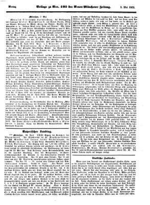 Neue Münchener Zeitung (Süddeutsche Presse) Montag 3. Mai 1852