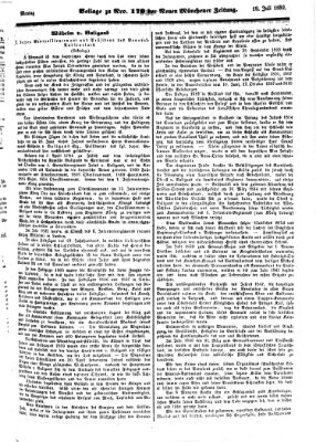 Neue Münchener Zeitung (Süddeutsche Presse) Montag 19. Juli 1852