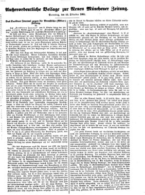Neue Münchener Zeitung (Süddeutsche Presse) Sonntag 10. Oktober 1852