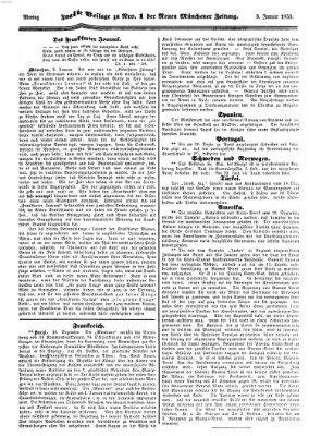 Neue Münchener Zeitung (Süddeutsche Presse) Montag 3. Januar 1853