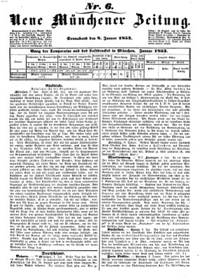 Neue Münchener Zeitung (Süddeutsche Presse) Samstag 8. Januar 1853