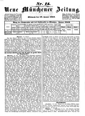 Neue Münchener Zeitung (Süddeutsche Presse) Mittwoch 19. Januar 1853