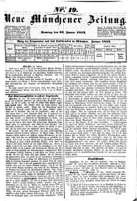 Neue Münchener Zeitung (Süddeutsche Presse) Sonntag 23. Januar 1853