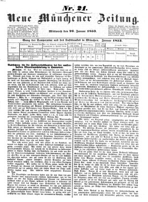 Neue Münchener Zeitung (Süddeutsche Presse) Mittwoch 26. Januar 1853