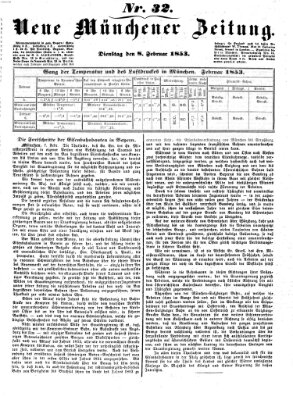 Neue Münchener Zeitung (Süddeutsche Presse) Dienstag 8. Februar 1853