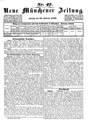 Neue Münchener Zeitung (Süddeutsche Presse) Freitag 25. Februar 1853