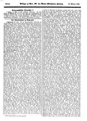 Neue Münchener Zeitung (Süddeutsche Presse) Montag 28. Februar 1853