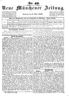 Neue Münchener Zeitung (Süddeutsche Presse) Sonntag 6. März 1853