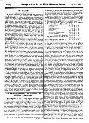 Neue Münchener Zeitung (Süddeutsche Presse) Montag 14. März 1853