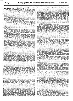 Neue Münchener Zeitung (Süddeutsche Presse) Montag 25. April 1853