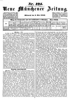 Neue Münchener Zeitung (Süddeutsche Presse) Mittwoch 4. Mai 1853